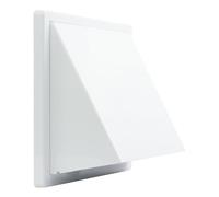 Rejilla de ventilación de plástico con protección contra la intemperie, diámetro de 100 mm, color blanco