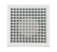 Rejilla de ventilación de plástico para instalación en pared o aleros, marco de 100 mm/150 mm (187 x 187 mm), salida de escape ABS blanca con malla de acero resistente a las alimañas, interior (100)