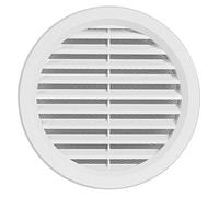 Rejilla de ventilación de plástico, rejilla de extracción de aire redonda con brida/conexión de tubo y protección antiinsectos, 144 mm (VM125)