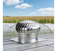 Rejilla de ventilación de techo de acero inoxidable 304 de 900 mm, impulsada por el viento, resistente a la intemperie, duradera, a prueba de pájaros, para ático, garaje, granero, cobertizo, tapa de