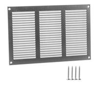 Rejilla de ventilación galvanizada de 300 x 200 mm - Rejilla de ventilación metálica con mosquitera - Cubierta rectangular de ventilación para paredes y techos - Rejilla de entrada y salida para