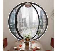 Rejilla de ventilación giratoria 360° Fabricada en Vidrio Templado y aleación de Aluminio, para baño, Cocina y Sala de Juegos, Color Negro - 3,35 cm / 13,7 Pulgadas