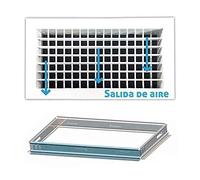 Rejilla de ventilación impulsión doble deflexión blanco+Marco de montaje