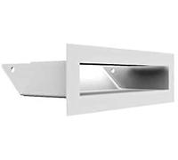 Rejilla de ventilación KRATKI Air | Rejilla de Aire Caliente 6 x 20 cm | Blanco | Rejilla de Escape para ventilación de chimeneas | Entrada de Aire en un ángulo de 45 Grados