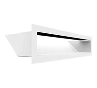 Rejilla de ventilación KRATKI AIR | Rejilla de aire caliente 9 x 40 cm | Blanco | Rejilla de escape para ventilación de chimeneas | Entrada de aire en un ángulo de 45 grados