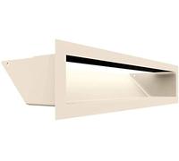 Rejilla de ventilación KRATKI Air | Rejilla de Aire Caliente 9 x 40 cm | Crema | Rejilla de Escape para ventilación de chimeneas | Entrada de Aire en un ángulo de 45 Grados