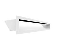 Rejilla de ventilación KRATKI AIR | Rejilla de aire caliente 9 x 60 cm | Blanco | Rejilla de escape para ventilación de chimeneas | Entrada de aire en un ángulo de 45 grados