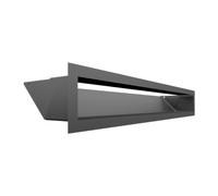 Rejilla de ventilación KRATKI AIR | Rejilla de aire caliente 9 x 60 cm | Grafito | Rejilla de escape para ventilación de chimeneas | Entrada de aire en un ángulo de 45 grados