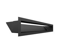 Rejilla de ventilación KRATKI Air | Rejilla de Aire Caliente 9 x 60 cm | Negro | Rejilla de Escape para ventilación de chimeneas | Entrada de Aire en un ángulo de 45 Grados