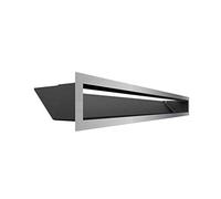 Rejilla de ventilación KRATKI AIR | Rejilla de aire caliente 9 x 80 cm | Tierra | Rejilla de escape para ventilación de chimeneas | Entrada de aire en un ángulo de 45 grados