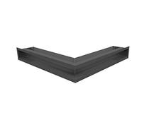 Rejilla de ventilación KRATKI Air | Rejilla para Chimenea de Esquina Abierta 560 x 560 x 90 mm | Grafito | Rejilla de Escape para ventilación de chimeneas