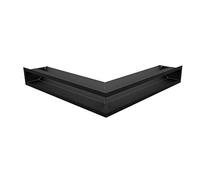 Rejilla de ventilación KRATKI Air | Rejilla para Chimenea de Esquina Abierta 560 x 560 x 90 mm | Negro | Rejilla de Escape para ventilación de chimeneas