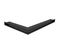 Rejilla de ventilación KRATKI AIR | Rejilla para chimenea de esquina derecha 547 x 766 x 60 mm | Negro | Rejilla de escape para ventilación de chimeneas