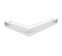 Rejilla de ventilación KRATKI AIR | Rejilla para chimenea de esquina derecha 547 x 766 x 90 mm | Blanco | Rejilla de escape para ventilación de chimeneas
