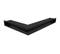 Rejilla de ventilación KRATKI Air | Rejilla para Chimenea de Esquina Derecha 547 x 766 x 90 mm | Negro | Rejilla de Escape para ventilación de chimeneas