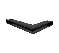 Rejilla de ventilación KRATKI Air | Rejilla para Chimenea de Esquina Izquierda 766 x 547 x 90 mm | Negro | Rejilla de Escape para ventilación de chimeneas