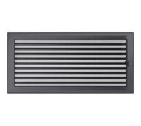 Rejilla de ventilación KRATKI con persianas (Lamas) | 22 x 45 cm | Grafito | Rejilla de Escape para ventilación de chimeneas | Resistente mecánicamente y al sobrecalentamiento
