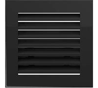 Rejilla de ventilación KRATKI Fresh | 17 x 17 cm | Negro | Rejilla de Aire Caliente con Lamas de Acero | Rejilla de Escape para ventilación de chimeneas | para Cada Tipo de Interior