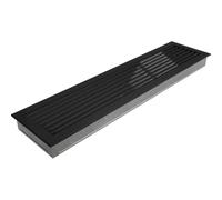Rejilla de ventilación KRATKI Fresh | 17 x 70 cm | Negro | Rejilla de Aire Caliente con Lamas de Acero | Rejilla de Escape para ventilación de chimeneas | para Cada Tipo de Interior