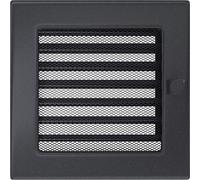 Rejilla de ventilación KRATKI Rejilla de Chimenea 17cm x 17cm Grafito con persianas