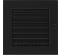 KRATKI Rejilla de ventilación Rejilla de Chimenea 17cm x 17cm Negra con persianas