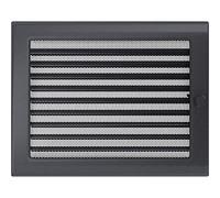 Rejilla de ventilación kratki rejilla de chimenea 22cm x 30cm grafito con persianas