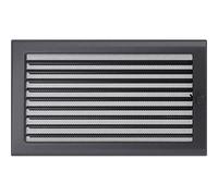Rejilla de ventilación KRATKI Rejilla de Chimenea 22cm x 37cm Grafito con persianas
