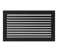 Rejilla de ventilación KRATKI rejilla de chimenea 22cm x 37cm negra con persianas