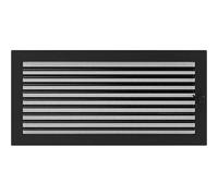 Rejilla de ventilación KRATKI rejilla de chimenea 22cm x 45cm negra con persianas