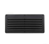 Rejilla de ventilación para barco, 264 x 126 mm, rejilla de ventilación de aire marino con mosquitera para sistemas HVAC de cabina de yate, plástico ABS negro