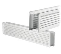 Rejilla de ventilación para puerta, blanco opaco en ambos lados, 500 x 90 mm, plástico ASA de alta calidad, para mejorar cocina o baño