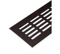 Rejilla de ventilación para puerta, color marrón, de aluminio, rectangular, 800 x 60 mm, para muebles, de aluminio, para calefacción, pared, etc., 1 pieza, chapa de ventilación con tornillos