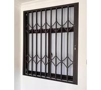Rejilla de ventilación para ventana con diseño antirrobo, barras de seguridad personalizadas estilo puerta con bloqueo de llave de dos lados para una mayor protección, ideal para puertas delanteras