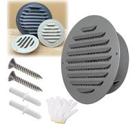 Rejilla de Ventilación Redonda, Beige/Gris Cubierta De Salida De Aire Acero Inoxidable 100 110 150 160 180mm Tapa de Tubo de Ventilación para el Hogar, Baño, Oficina y Cocina(Gray,110mm/4.33in)