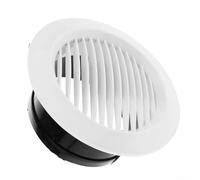 Rejilla de ventilación redonda de 75 mm a 200 mm, cubierta de rejilla ABS para pared, techo, conducto, tubería, cocina, baño, oficina, salida de ventilación, color blanco (125 mm)