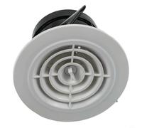 Rejilla de ventilación redonda de ABS ajustable para montaje en pared o techo, panel blanco fácil de limpiar para baño, cocina (75 mm)