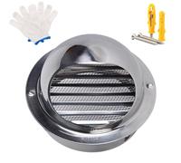 Rejilla de ventilación redonda de acero inoxidable 304 para montaje en pared, rejillas ajustables múltiples (195 mm) para un flujo de aire óptimo
