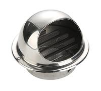 Rejilla de ventilación redonda de acero inoxidable con malla integrada, extractor esférico de pared para cocina, baño, oficina, duradero, fácil de instalar