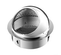 Rejilla de ventilación redonda de acero inoxidable de 100 mm, extractor de pared exterior con sombrero de lluvia de malla fina para secadora, cocina, baño, flujo de aire (100 mm)