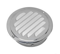 Rejilla de ventilación redonda de acero inoxidable para pared exterior, cubierta de ventilación de conducto de 70-300 mm para protección del flujo de aire contra insectos, metal resistente plateado