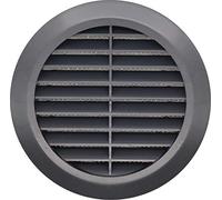 Rejilla de ventilación redonda negra de 100 mm con brida y mosquitera, cubierta de malla antiinsectos, T30CZ