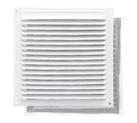Rejilla de ventilación - rejilla atornillable de aluminio con mosquitera, dimensiones 200 x 200 mm, color blanco, ideal para espacios libres de insectos. #