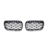 Rejilla Delantera 1 Par De Parrilla De Riñón De Diamante De Carreras Para X5 X6 E70 E71 2008-2013 Parrillas Delanteras Estilo De Coche Estilo Meteor Parrilla Radiadora(Plata)