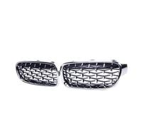 Rejilla Delantera 1 Par De Rejillas Cromadas De Riñón Para Serie 3 F30 F35 F31 2012-2018 Parrillas De Carreras Estilo Diamante Estilo Meteor Parrilla Parachoques(Full Silver)