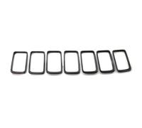 Rejilla Delantera 7 Uds. Cubierta Embellecedora Anillo Insertado Parrilla Delantera Coche Para Jeep Para Grand Para Cherokee 2014-2016 Plástico ABS Negro Brillante Parrilla Frontal