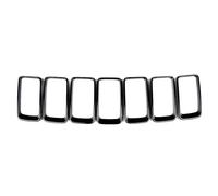 Rejilla Delantera 7 Unids/set Para Jeep Para Grand Para Cherokee Inserto De Rejilla Delantera 2014 2015 2016 Marco De Anillo Embellecedor Negro Gris Cromado Parrilla Radiadora(Black)