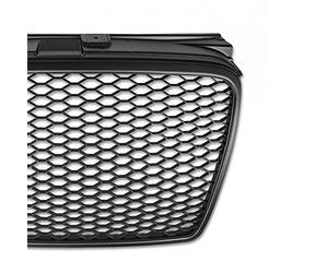 Rejilla delantera compatible con Audi A4 B7 2004 2005 2006 2007 2008 Sedán Avant Rejilla central delantera deportiva GV-26 de malla estilo panal en negro deportivo