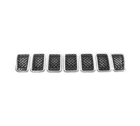 Rejilla delantera de repuesto para Jeep Cherokee 2019 2020 2021 2022 6AZ88DX8AB ABS Mesh Front Grill Insert Grill Cover Trim (negro brillante) (marco galvanizado)
