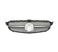Rejilla Delantera Para Mercedes Para Benz W205 C S205 C205 2014-2021 C260 C250 C180 C200 C300 Sport Tuning RefitFront Grille Parachoques Parrilla Estilo AMG Parrilla Frontal(14-18 Silver)
