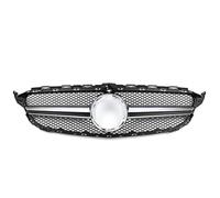 Rejilla Delantera Para Mercedes Para Benz W205 C S205 C205 2014-2021 C260 C250 C180 C200 C300 Sport Tuning RefitFront Grille Parachoques Parrilla Estilo AMG Parrilla Frontal(19-21 Silver Camera Hole)